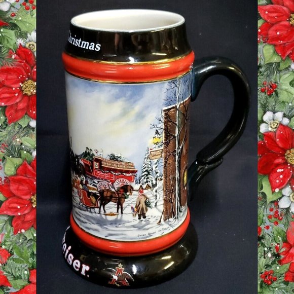 Budweiser Anheuser-Busch 1992 Holiday Collectible Stein Perfect Christmas - Picture 10 of 12
